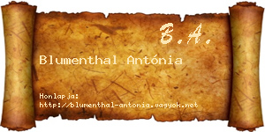 Blumenthal Antónia névjegykártya